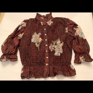 Cute Short Sleeve Button Down Top